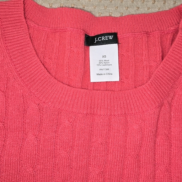 J Crew Womens Cable Knit Sweater Beige Size Xs Crew Neck Long Sleeve Pullover - Picture 2 of 7